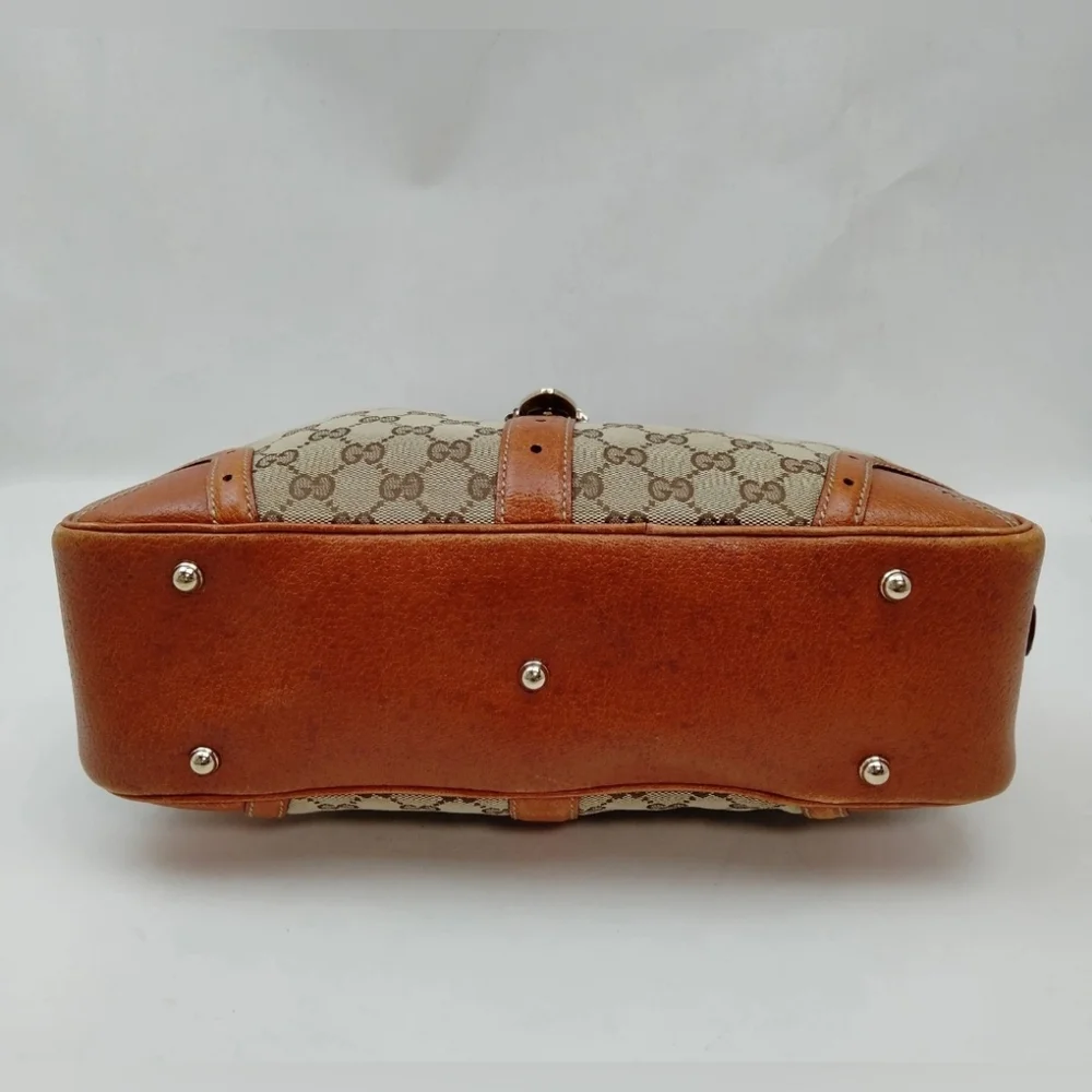 GUCCI GG Top Handle Canvas and Leather Y2K Vintage Bag - Picture 6 of 8